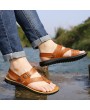 Sandals - 3318 Casual Microfiber Men's Sandals Round Toe Open Toe Two Wears