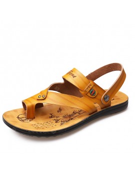 3318 Casual Microfiber Men's Sandals Round Toe Open Toe Two Wears