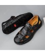 Sandals - Men Outdoor Breathable Sandals Summer Velcro Sewing Trend Large Size Shoes