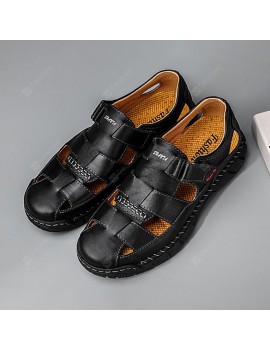 Men Outdoor Breathable Sandals Summer Velcro Sewing Trend Large Size Shoes