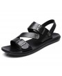 Sandals - Men Sandals Solid Color Thick Sole Wearable Male Casual Shoes