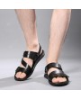 Sandals - Men Sandals Solid Color Thick Sole Wearable Male Casual Shoes