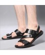 Sandals - Men Sandals Solid Color Thick Sole Wearable Male Casual Shoes