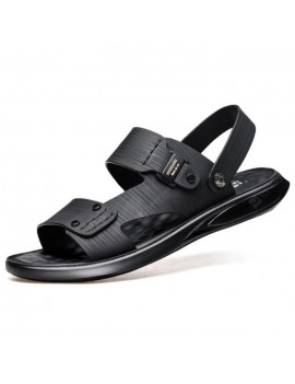 Men Sandals Summer Outside Slippers Dual-use Latex Non-slip Casual Beach Shoes