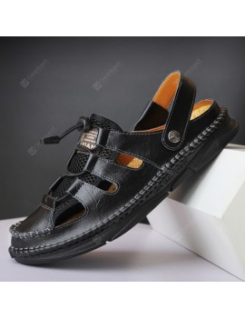 Men Summer Sandals Sewing Velcro Round Toe Casual Trend Plus Size Shoes