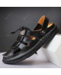 Sandals - Men Summer Sandals Sewing Velcro Round Toe Casual Trend Plus Size Shoes