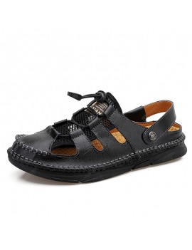 Men Summer Sandals Sewing Velcro Round Toe Casual Trend Plus Size Shoes