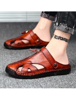 Men's Casual Sandals Leather Youth Beach Shoes