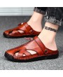 Sandals - Men's Casual Sandals Leather Youth Beach Shoes