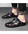 Sandals - Men's Casual Sandals Leather Youth Beach Shoes