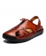 Sandals - Men's Casual Sandals Leather Youth Beach Shoes