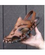 Sandals - Outdoor Leisure Men Leather Sandals Outdoor Beach Dual-use Shoes