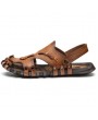 Sandals - Outdoor Leisure Men Leather Sandals Outdoor Beach Dual-use Shoes