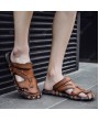 Sandals - Outdoor Leisure Men Leather Sandals Outdoor Beach Dual-use Shoes