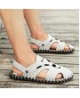 Sandals - Summer Breathable Leisure Men Sandals Home Outdoor Two Wear Korean Style Simple Sewing Shoes