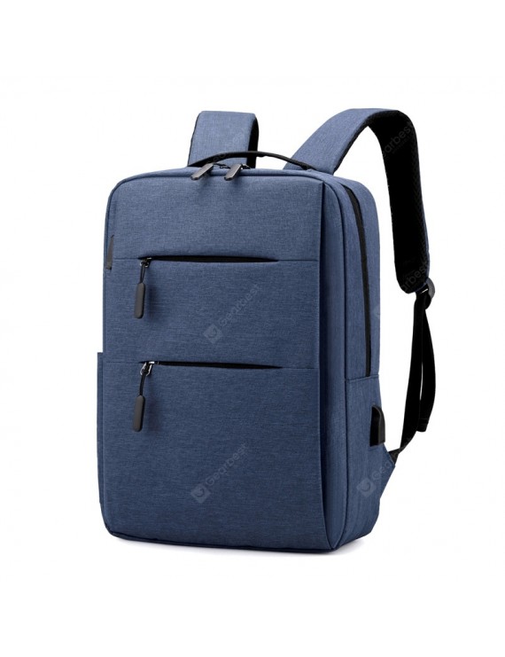 Laptop Backpack - Double Zipper Business Casual Shoulder Bag Backpack Schoolbag