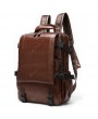 Laptop Backpack - Korean Unisex 15 inch Large Capacity Leather Computer Backpack Retro Outdoor Mountaineering Travel Bag