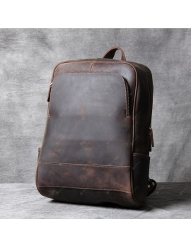 Retro Men's Backpack Leather Bag Handmade Computer Backpacks