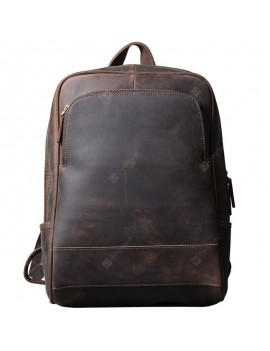 Retro Men's Backpack Leather Bag Handmade Computer Backpacks