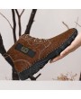 Boots - Autumn and Winter Men's Boots Large Size Handmade Casual Shoes Stitched Sole