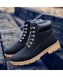 Boots - Fashion Men Outdoor Waterproof Rubber Snow Boots Leather Boot Lightweight Shoes