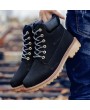 Boots - Fashion Men Outdoor Waterproof Rubber Snow Boots Leather Boot Lightweight Shoes