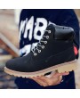 Boots - Fashion Men Outdoor Waterproof Rubber Snow Boots Leather Boot Lightweight Shoes