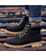 Boots - Fashion Men Outdoor Waterproof Rubber Snow Boots Leather Boot Lightweight Shoes