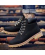 Boots - Fashion Men Outdoor Waterproof Rubber Snow Boots Leather Boot Lightweight Shoes