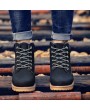 Boots - Fashion Men Outdoor Waterproof Rubber Snow Boots Leather Boot Lightweight Shoes