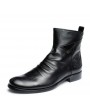 Boots - Male Autumn And Winter Zipper Boots Casual British Retro Trendy Anti-skid High-top Shoes Large Yards For Men