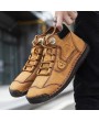 Boots - Male High-top Boots Men Winter Leather Casual Tooling Shoes Large Size