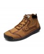 Boots - Male High-top Boots Men Winter Leather Casual Tooling Shoes Large Size