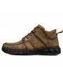 Boots - Men Boots Large Size Leather Tooling Outdoor Leisure British Men Shoes for Autumn Winter