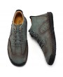 Boots - Men Tooling Boots Hand-stitching Large Size Fall and Winter Leisure Artificial Leather Shoes