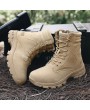 Boots - Men's Leather Boots Male High-top Shoes Waterproof Tactical Outdoor Sports Boots