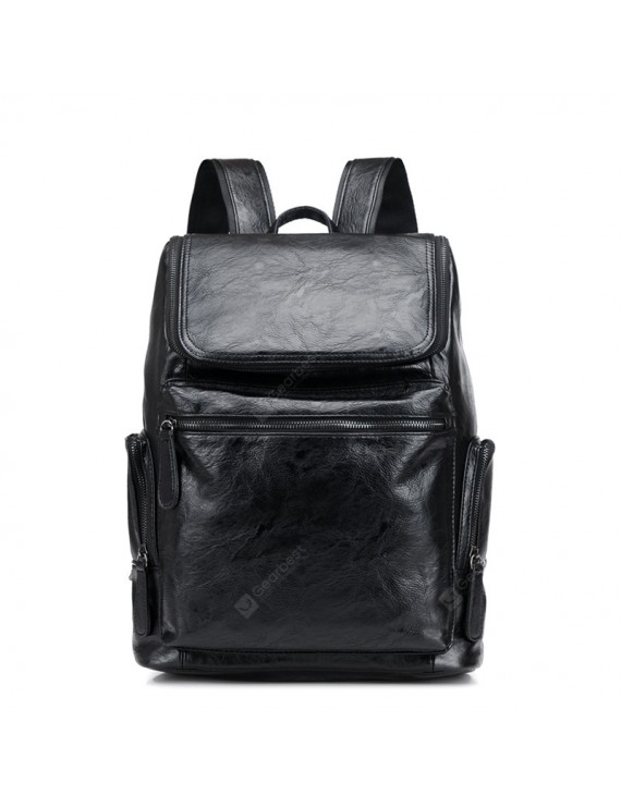 Casual Backpack - Business Casual Men's PU Backpack Outdoor Breathable Travel Backpack for Students