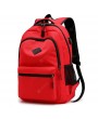 Casual Backpack - Casual Charging Men's Backpack Solid Color Waterproof Student Schoolbag Can be Printed