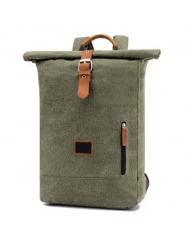 Casual Men Backpack Retro Canvas Leather Shoulder Bag Men Outdoor Travel