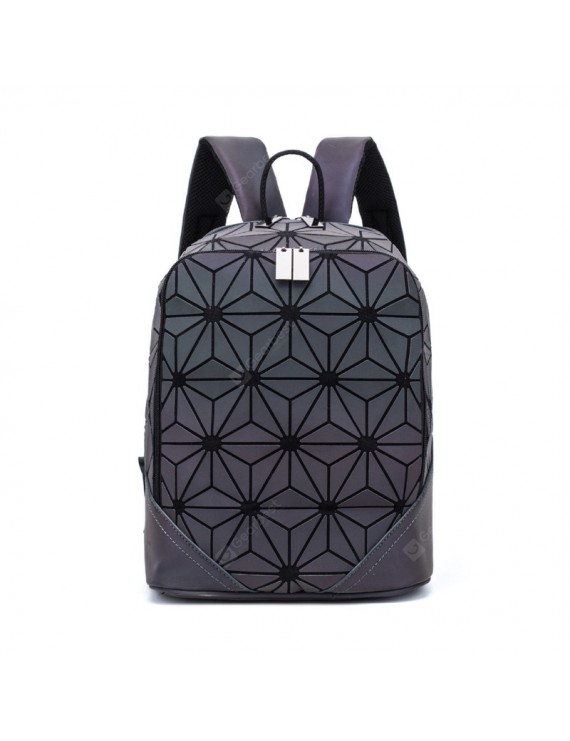 Casual Backpack - Geometric Rhombus Men And Women Universal Night Light Backpack Sports Outdoor Student Bag Tide Bag