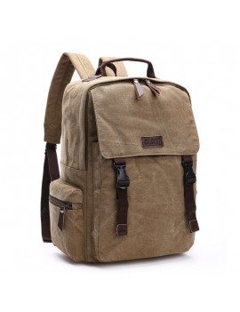 Korean Fashion Men's Canvas Bag Large Capacity Outdoor Travel Backpack Computer Handbag