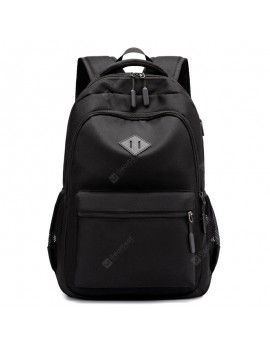 Leisure Charging Backpack Solid Color Waterproof Men's Backpack Can be Printed