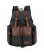 Casual Backpack - Men Canvas Shoulder Bag Computer Backpack Leather Bag