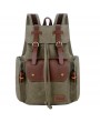 Casual Backpack - Men Canvas Shoulder Bag Computer Backpack Leather Bag