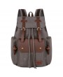 Casual Backpack - Men Canvas Shoulder Bag Computer Backpack Leather Bag