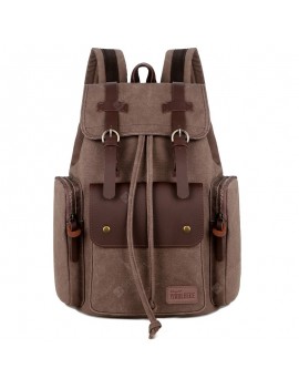 Men Canvas Shoulder Bag Computer Backpack Leather Bag