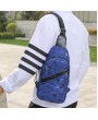 Casual Backpack - Men Nylon Casual Chest Bag Leopard Print USB Charging Portable Male Shoulder Bag Messenger Bags