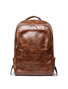 Men's Retro Leather Shoulder Bag Female Leather Travel Bag Large-capacity 16-inch Laptop Computer Bag