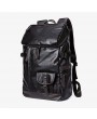 Casual Backpack - PU Leather Shoulder Bag Man Fashion Computer Bag Outdoor Travel Mountaineering Backpack