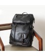 Casual Backpack - PU Leather Shoulder Bag Man Fashion Computer Bag Outdoor Travel Mountaineering Backpack